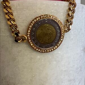 925 Gold plated Coin Pendant Chain bracelet  - Women Jewelry